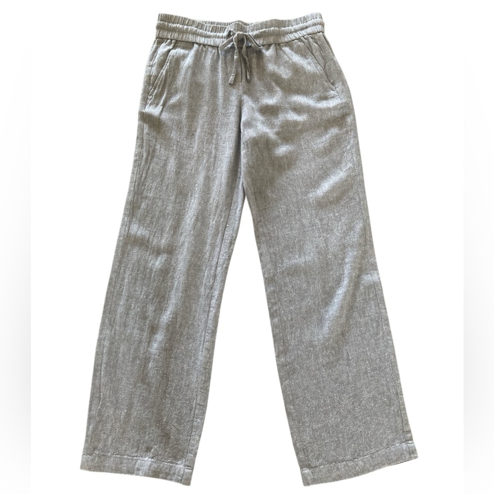 Ann Taylor Factory Gray Linen Blend Soft Trousers